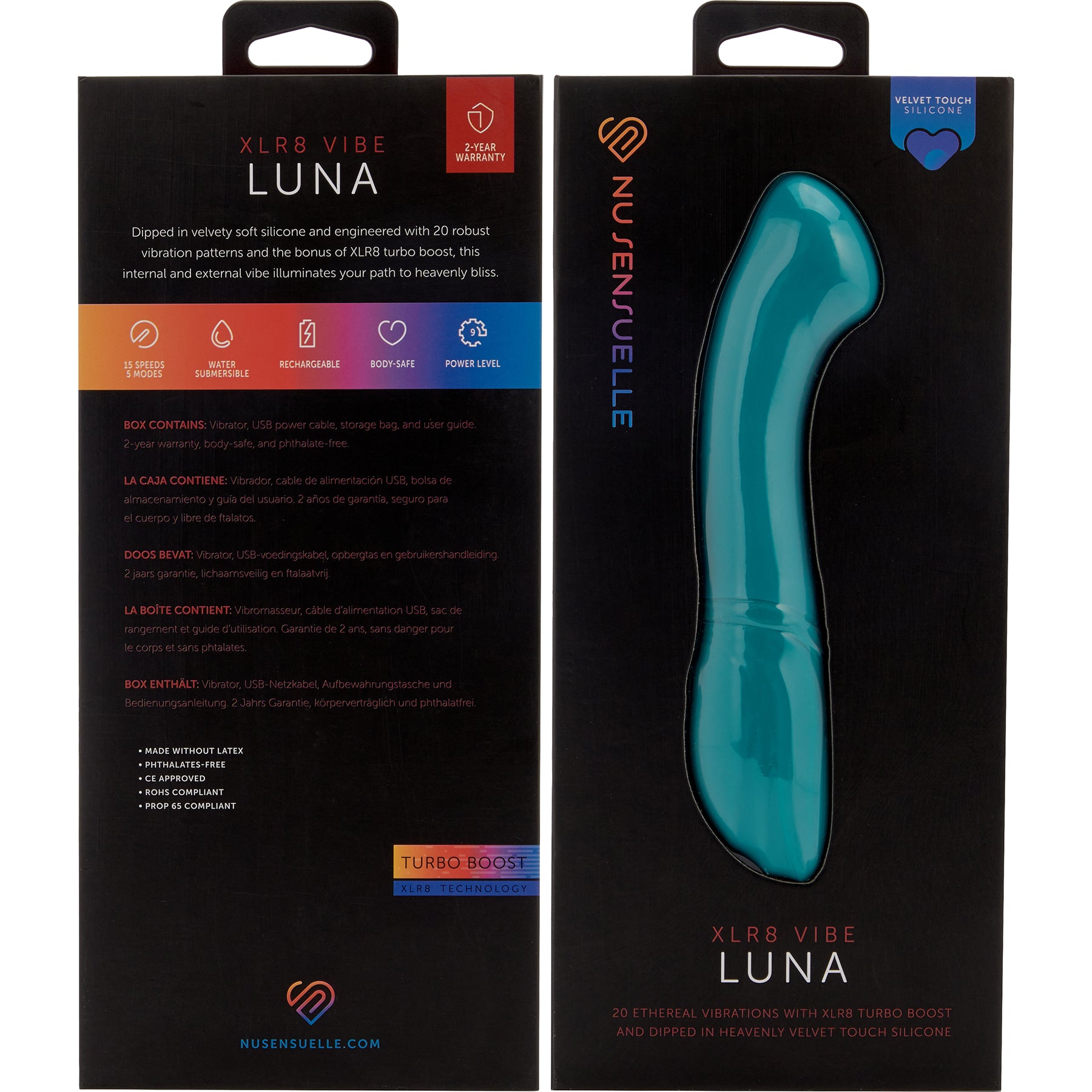 Luna XLR8 Rechargeable Silicone G-Spot Vibrator With Turbo Boost By Nu Sensuelle - Green