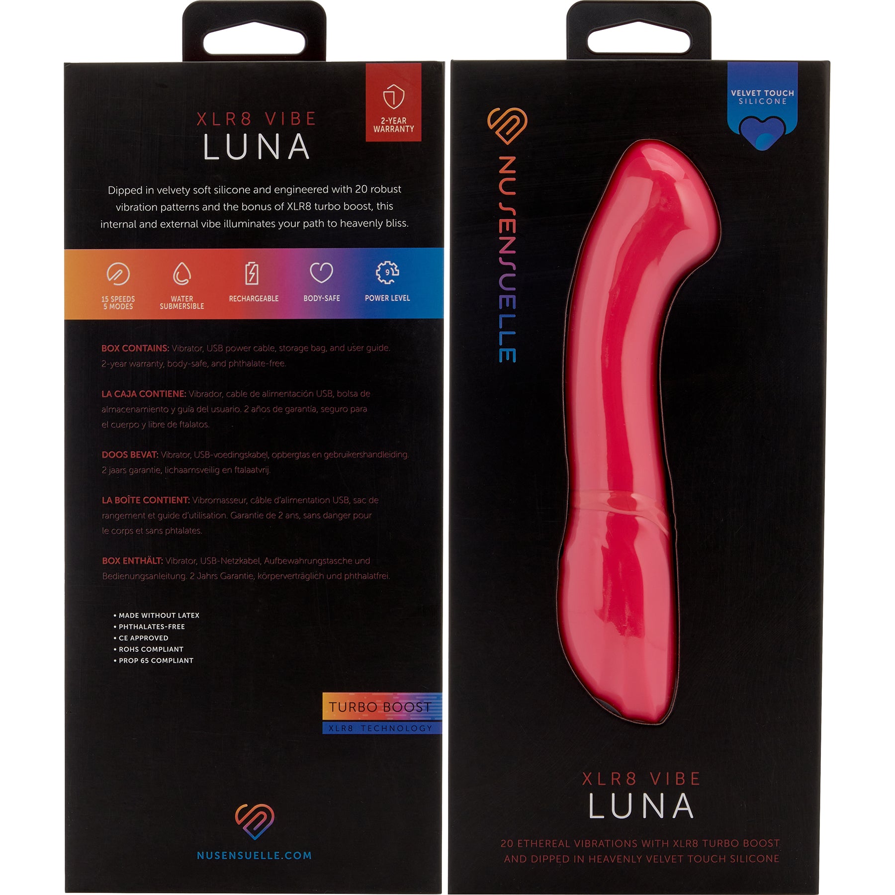 Luna XLR8 Silicone G-Spot Vibrator With Turbo Boost By Nu Sensuelle Luna XLR8 Silicone G-Spot Vibrator With Turbo Boost By Nu Sensuelle