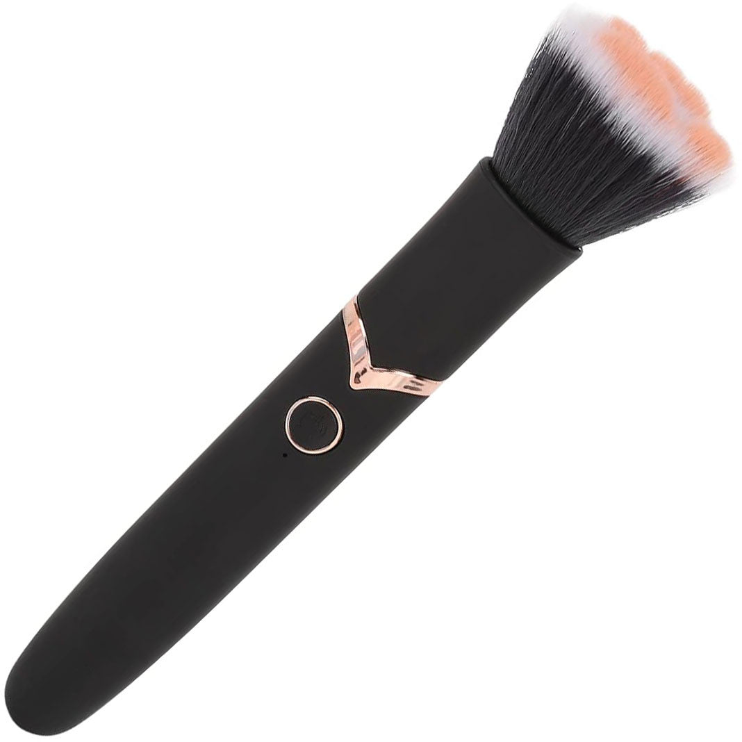 The Fluffer Discreet Vibrating Rechargeable Makeup Brush By Pleasure Engine - Black