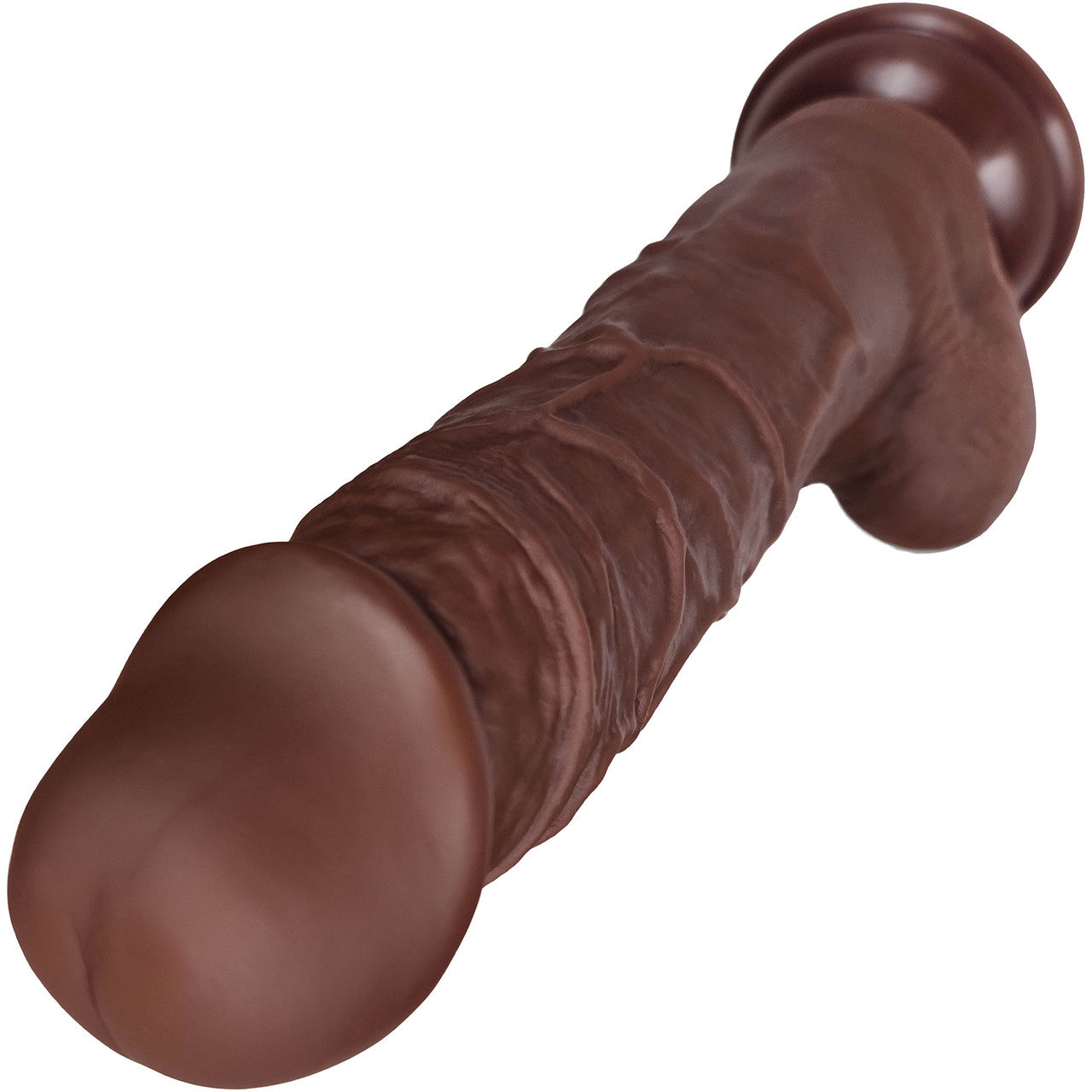 The Millionaire 6.25 Inch Silicone Realistic Dildo With Balls & Suction Cup Base By Fukena - Chocolate