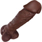 The Millionaire 6.25 Inch Silicone Realistic Dildo With Balls & Suction Cup Base By Fukena - Chocolate