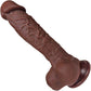 The Millionaire 6.25 Inch Silicone Realistic Dildo With Balls & Suction Cup Base By Fukena - Chocolate