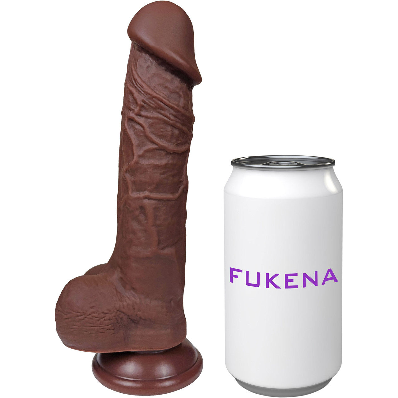 The Millionaire 6.25 Inch Silicone Realistic Dildo With Balls & Suction Cup Base By Fukena - Chocolate