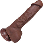 The Millionaire 6.25 Inch Silicone Realistic Dildo With Balls & Suction Cup Base By Fukena - Chocolate