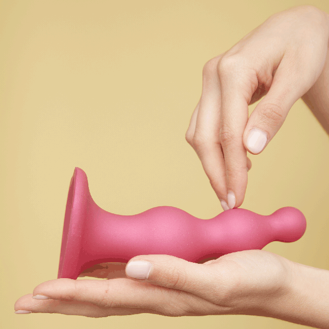 Strap-on-Me Hybrid Collection Beads Silicone Suction Cup Dildo - In Motion