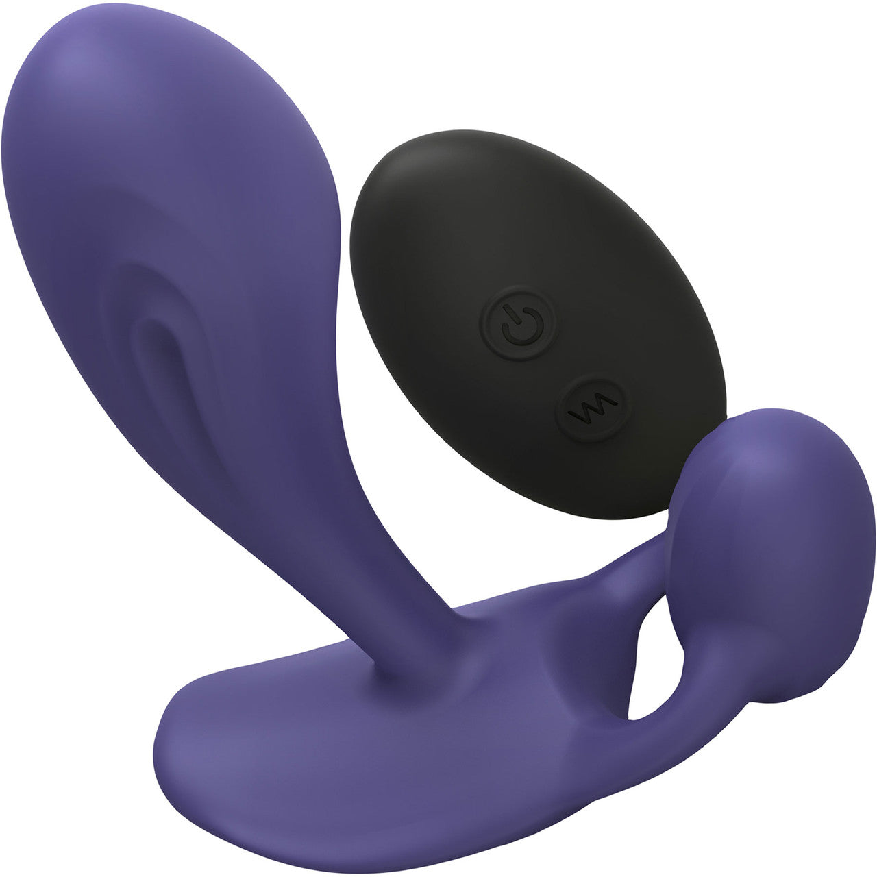 Love To Love Witty Rechargeable Silicone G-Spot / P-Spot Vibrator With Clitoral Stimulator - Midnight Indigo