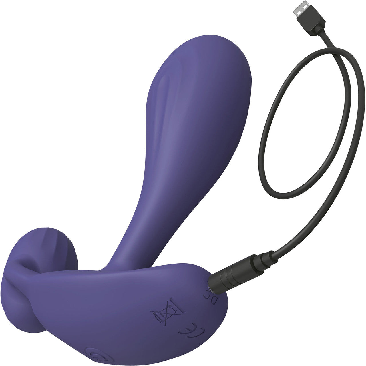 Love To Love Witty Rechargeable Silicone G-Spot / P-Spot Vibrator With Clitoral Stimulator - Midnight Indigo