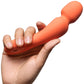 Min Silicone Waterproof Rechargeable Mini Wand Vibrator By Dame - Tangerine