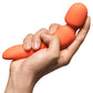 Min Silicone Waterproof Rechargeable Mini Wand Vibrator By Dame - Tangerine