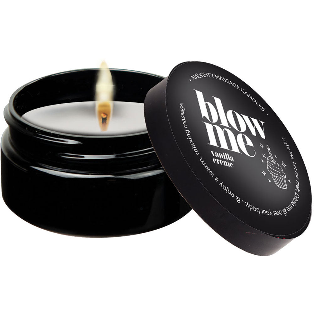 Kama Sutra Naughty Mini Massage Candle In Pour Spout Tin 2 oz - Blow Me