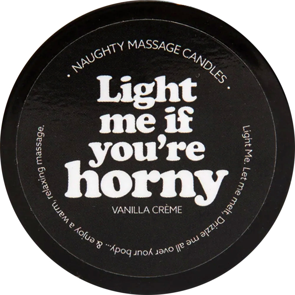 Kama Sutra Naughty Mini Massage Candle In Pour Spout Tin 2 oz - Light Me If You're Horny