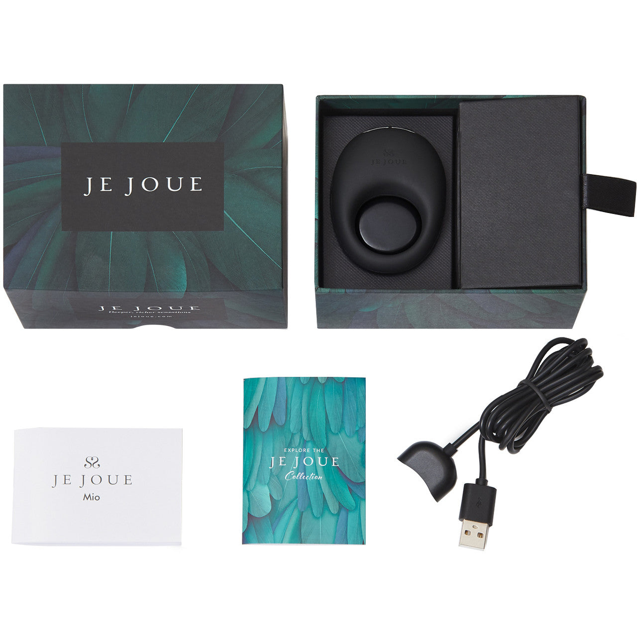 Mio Rechargeable Silicone Vibrating Cock Ring By Je Joue - Black