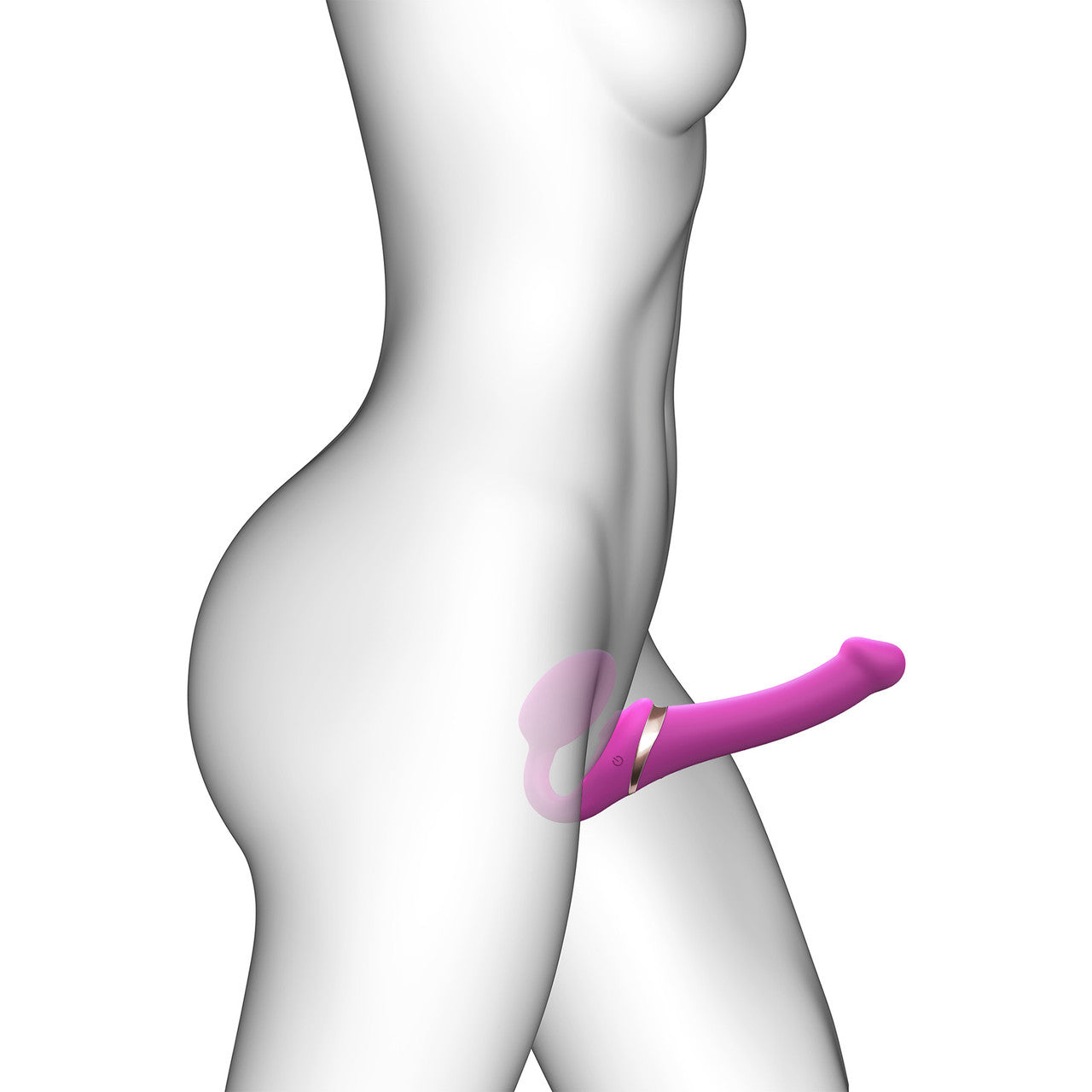 Vibrating Strapless Strap-On - Small Fuchsia Vibrating Strapless Strap-On - Small Fuchsia
