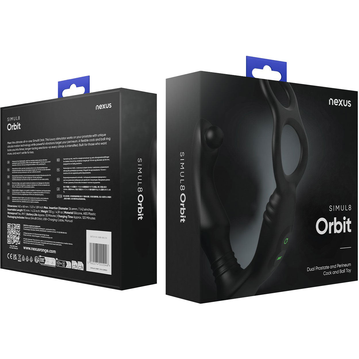 Nexus Simul8 Orbit Edition Vibrating Dual Motor Silicone Anal Cock & Ball Ring Massager