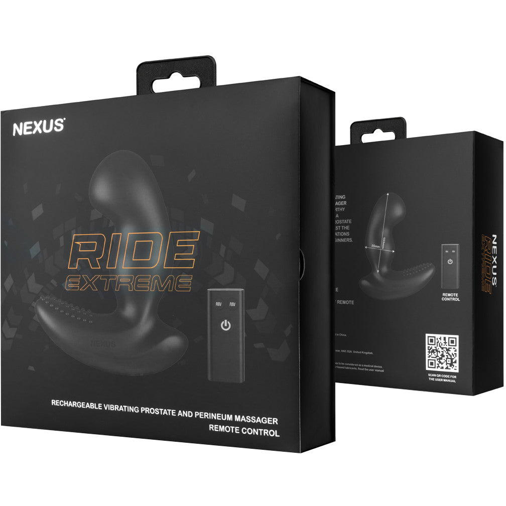 Nexus Ride Extreme Rechargeable Silicone Vibrating Prostate & Perineum Massager With Remote