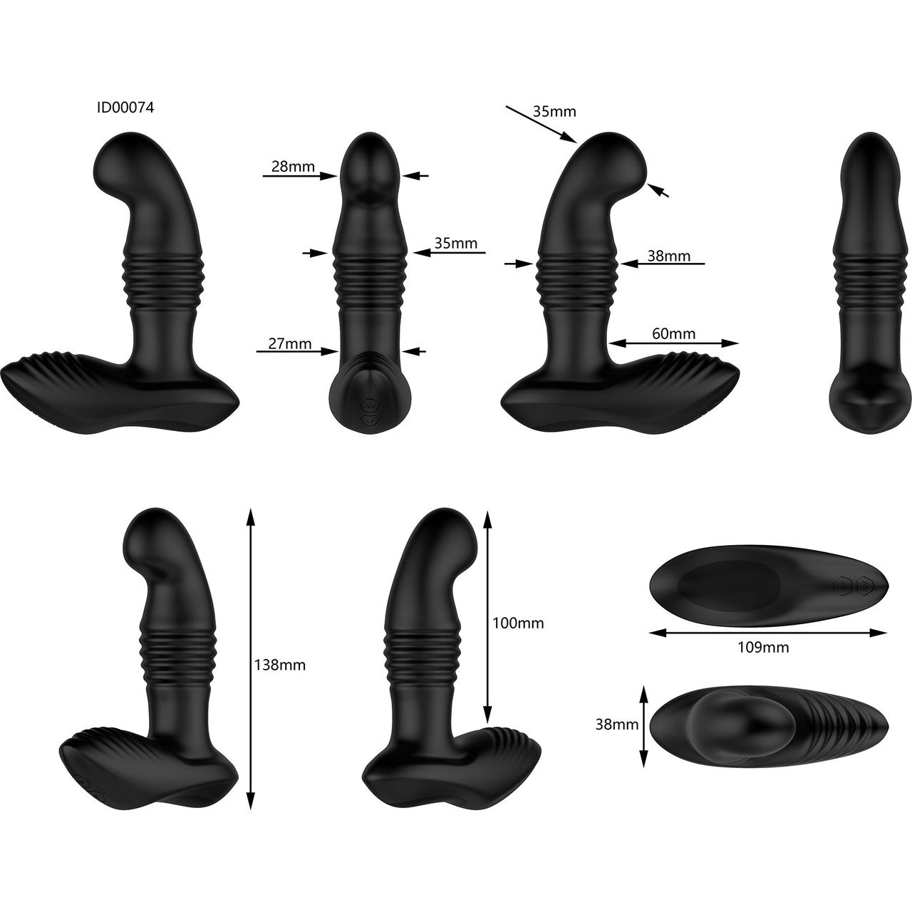 Nexus Thrust Prostate Edition Rechargeable Silicone Thrusting Vibrating Prostate Massager With Remote