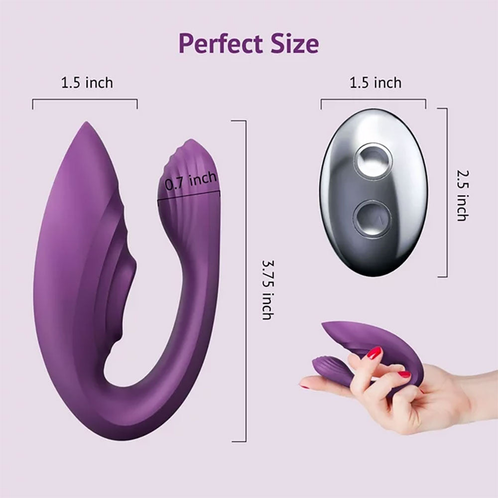 Tracy’s Dog Nina Petite Dual Stim Vibrator With Clitoral Tapper, Flexible Internal Stimulator & Remote - Purple
