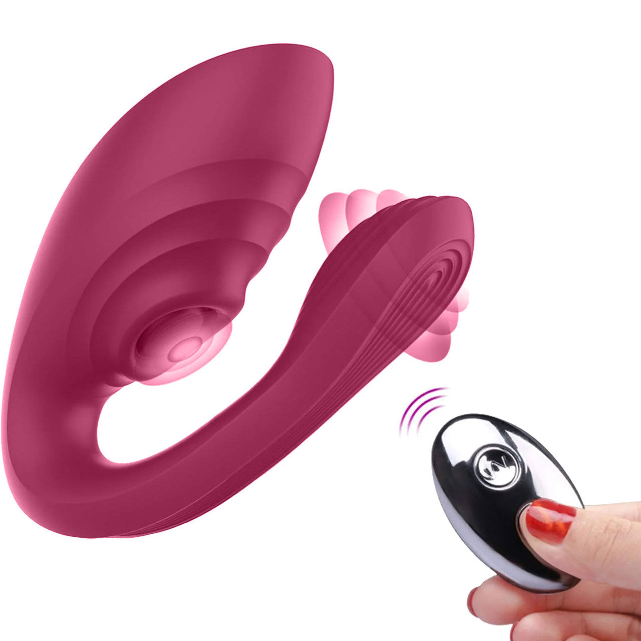 Tracy’s Dog Nina Dual Stim Vibrator With Clitoral Tapper, Flexible Internal Stimulator & Remote - Pink