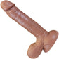 The Ninja 7.25 Inch Silicone Posable Realistic Dual Density Dildo With Balls & Suction Cup Base By Fukena