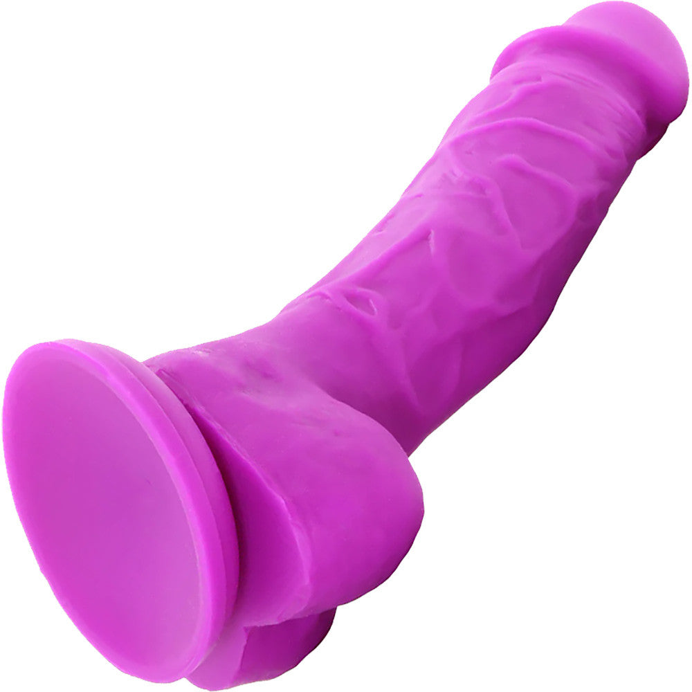 Colours Dual Density 5 Inch Silicone Suction Cup Dildo - Purple