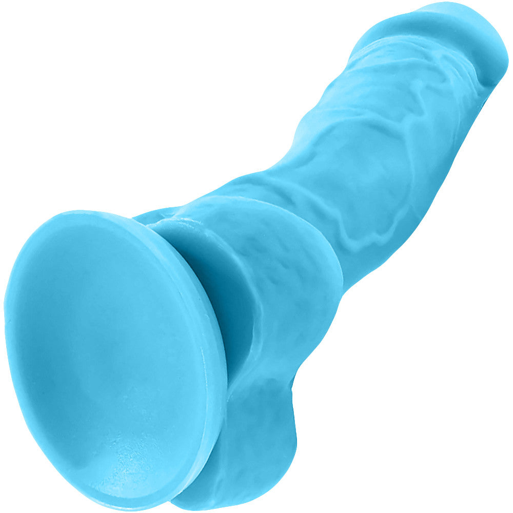 Colours Dual Density 5 Inch Silicone Suction Cup Dildo - Blue