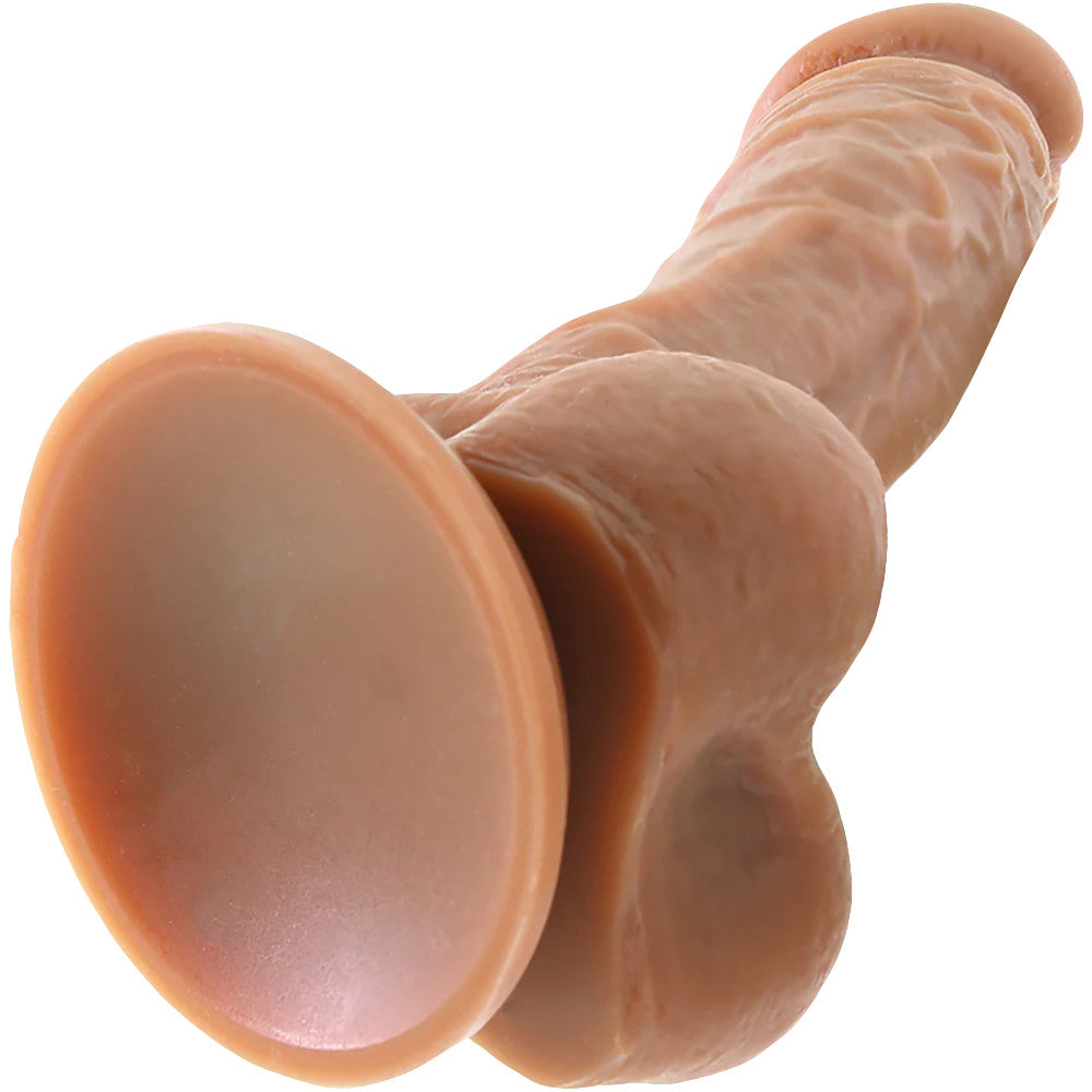 Colours Dual Density 8 Inch Silicone Suction Cup Dildo - Caramel