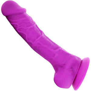 Colours Dual Density 8 Inch Silicone Suction Cup Dildo - Purple