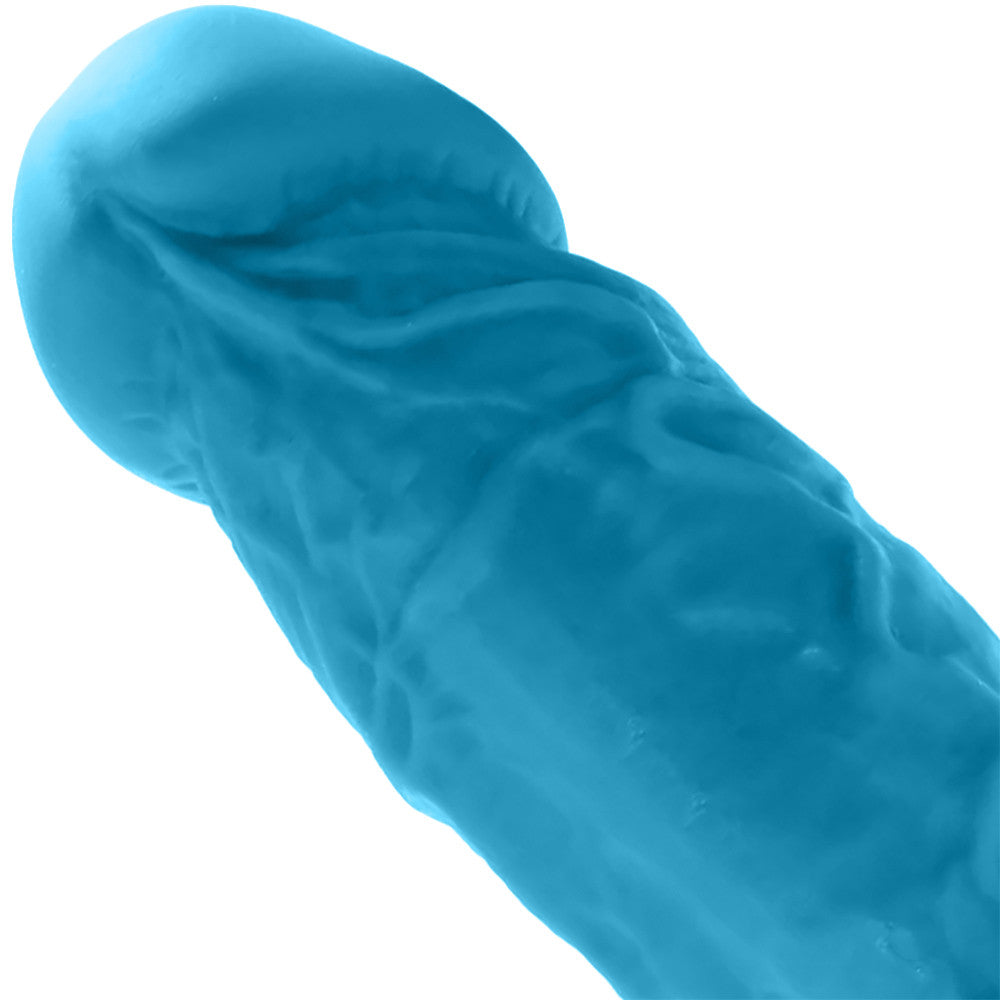 Colours Dual Density 8 Inch Silicone Suction Cup Dildo - Blue