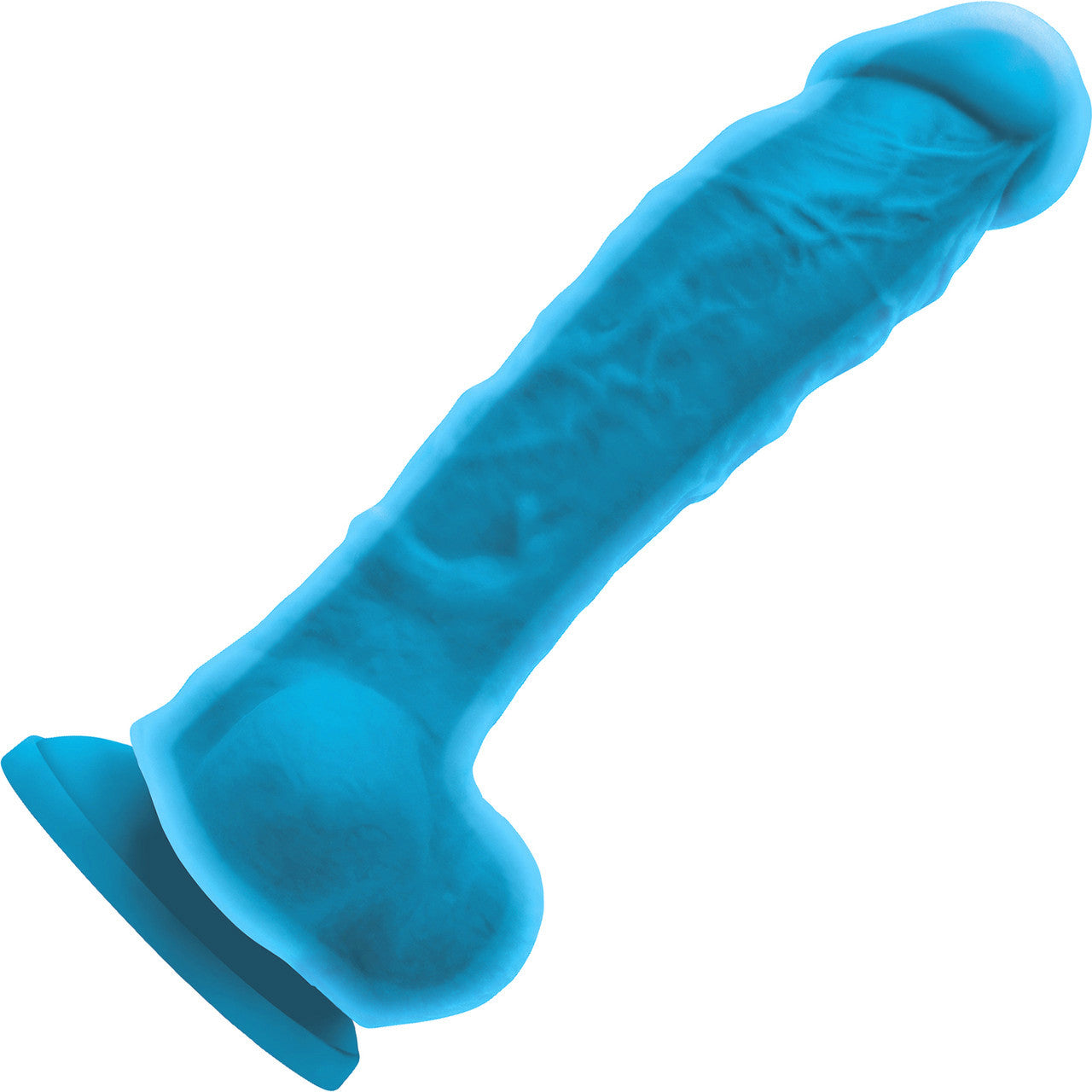 Colours Dual Density 8 Inch Silicone Suction Cup Dildo - Blue