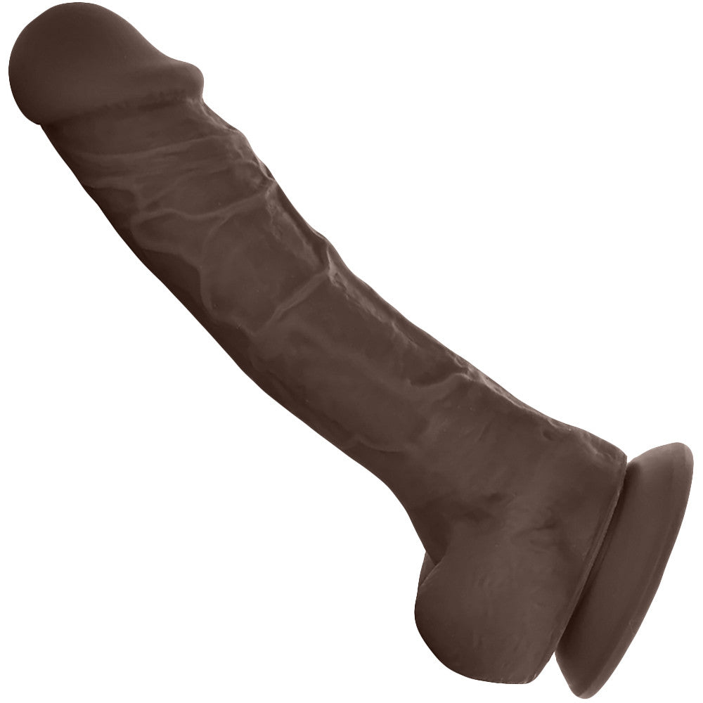 Colours Dual Density 8 Inch Silicone Suction Cup Dildo - Chocolate