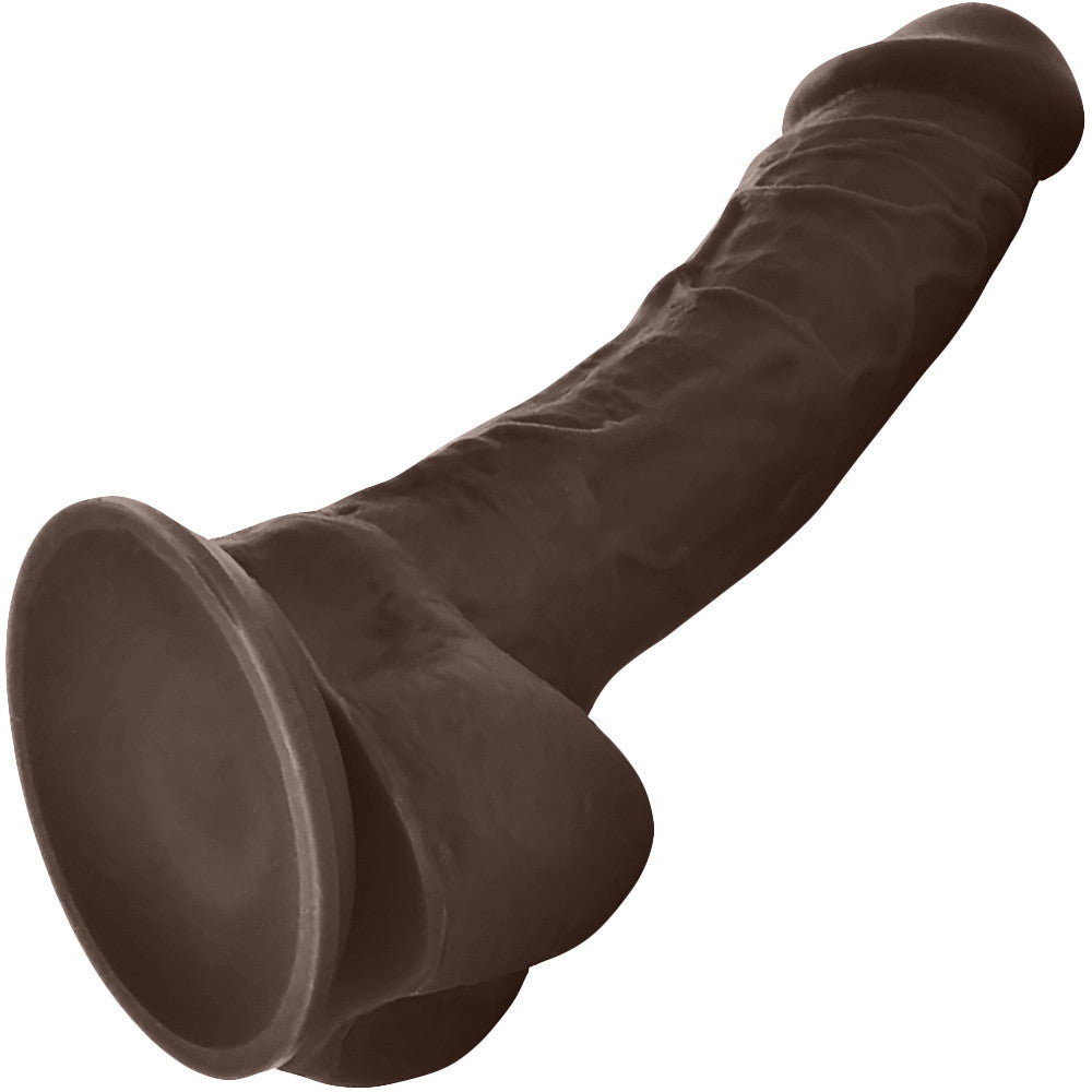 Colours Dual Density 8 Inch Silicone Suction Cup Dildo - Chocolate