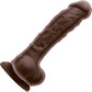 Colours Dual Density 8 Inch Silicone Suction Cup Dildo - Chocolate