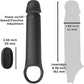 Renegade Brute Rechargeable Silicone Vibrating Penis Extension With Remote - Black