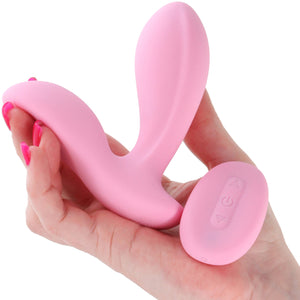 Secrets Rain Rechargeable Waterproof Silicone Prostate Massager With Remote By NS Novelties - Coral