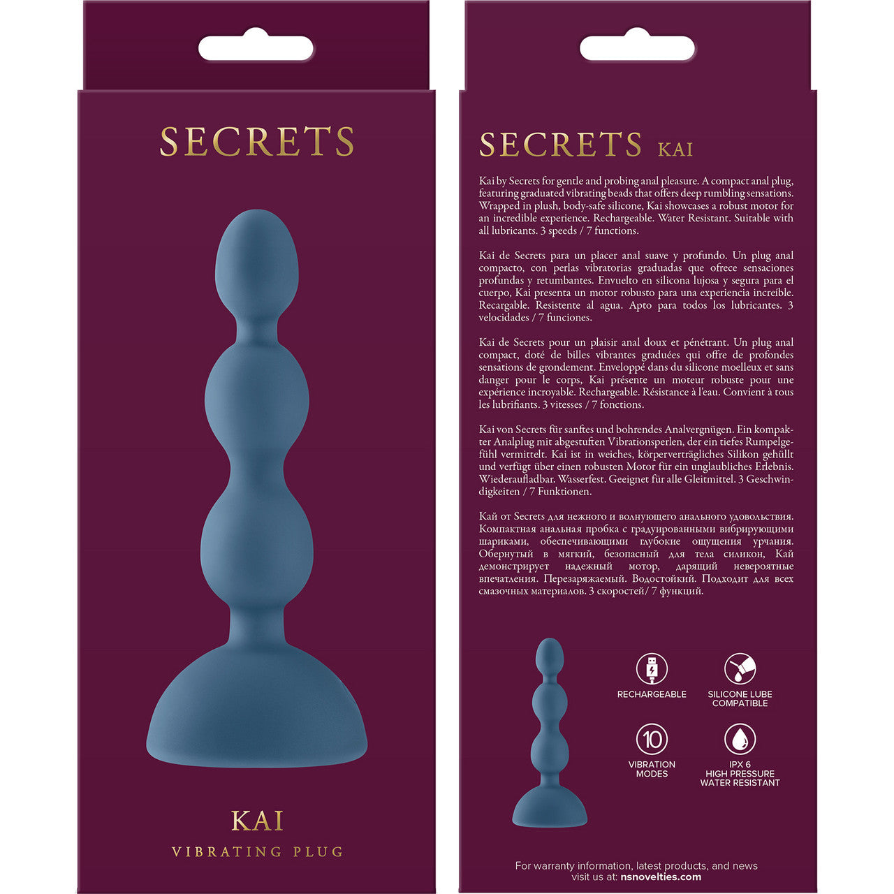 Secrets Kai Rechargeable Silicone Vibrating Anal Beads By NS Novelties Secrets Kai Rechargeable Silicone Vibrating Anal Beads By NS Novelties