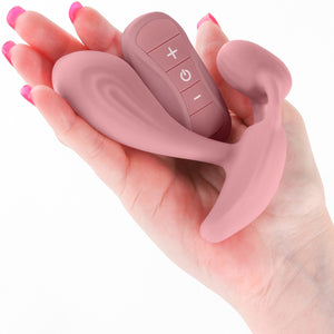 Secrets Echo Silicone G-Spot Vibrator With Clitoral Stimulator & Remote By NS Novelties - Dusty Rose