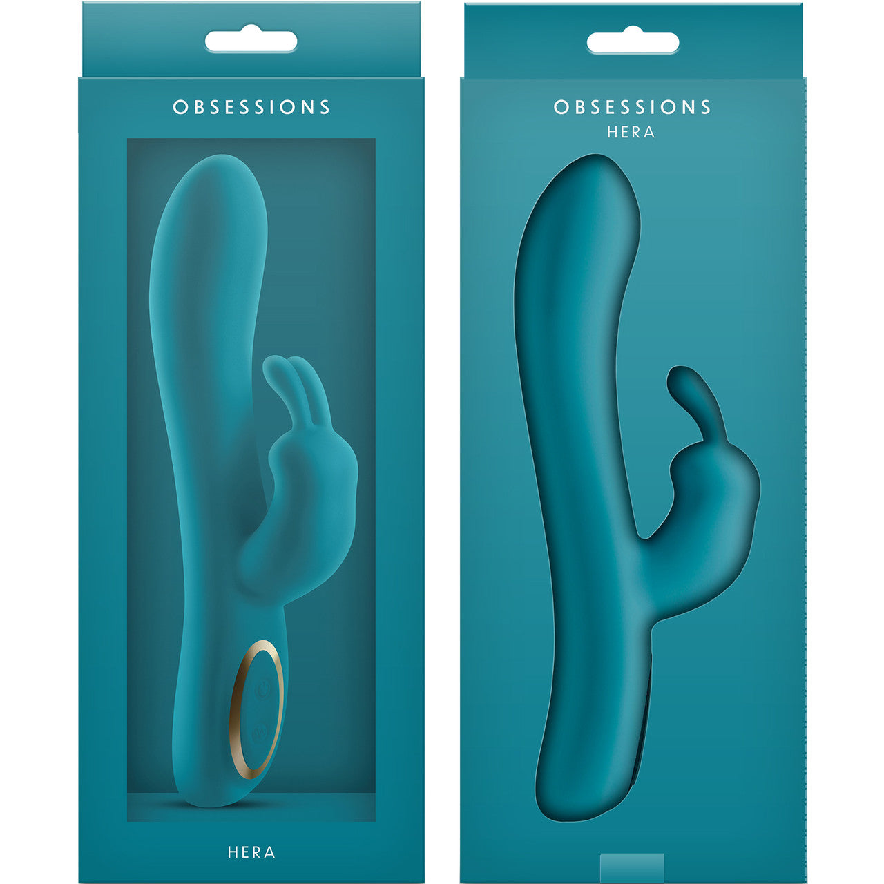 Obsessions Hera Rechargeable Silicone Waterproof Rabbit Vibrator - Dark Green