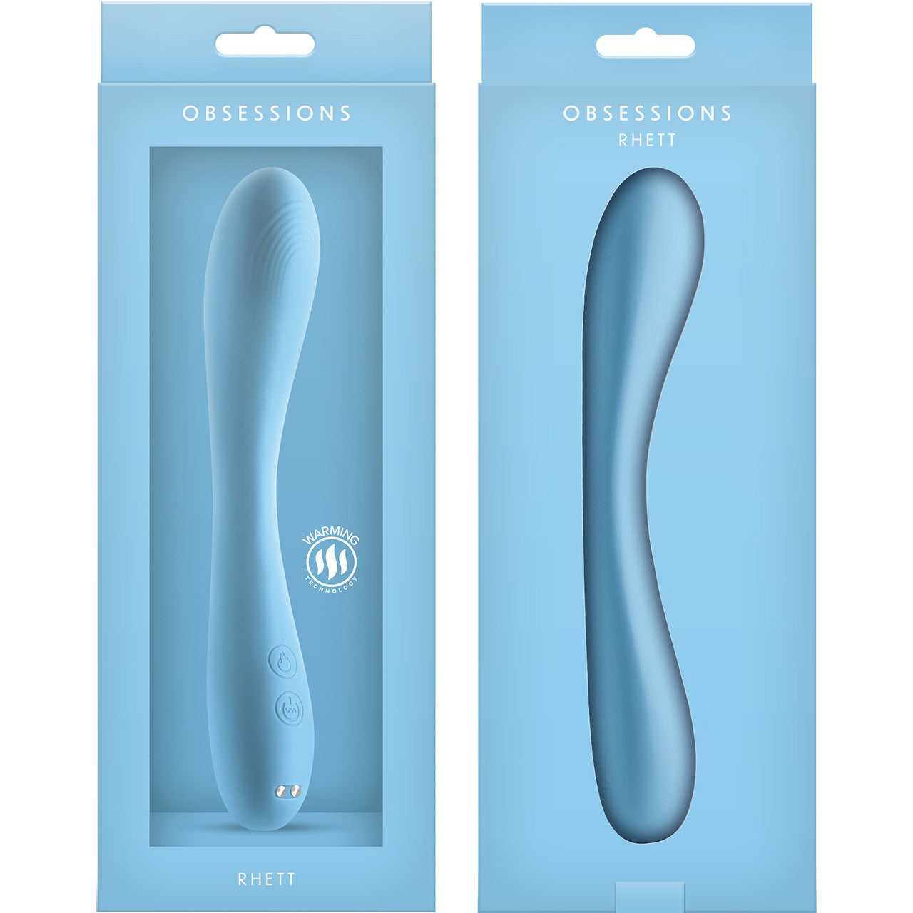 Obsessions Rhett Rechargeable Silicone Warming G-Spot Vibrator - Blue