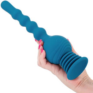 Revolution Hurricane Shaking Thrusting Silicone Rechargeable Stimulator With Remote By NS Novelties - Teal