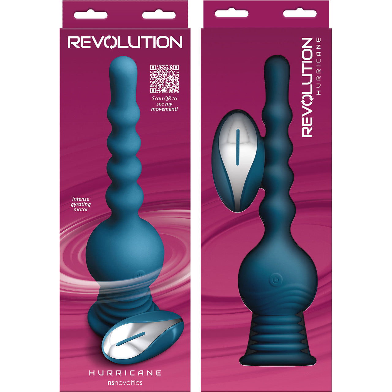 Revolution Hurricane Shaking Thrusting Silicone Rechargeable Stimulator With Remote By NS Novelties - Teal