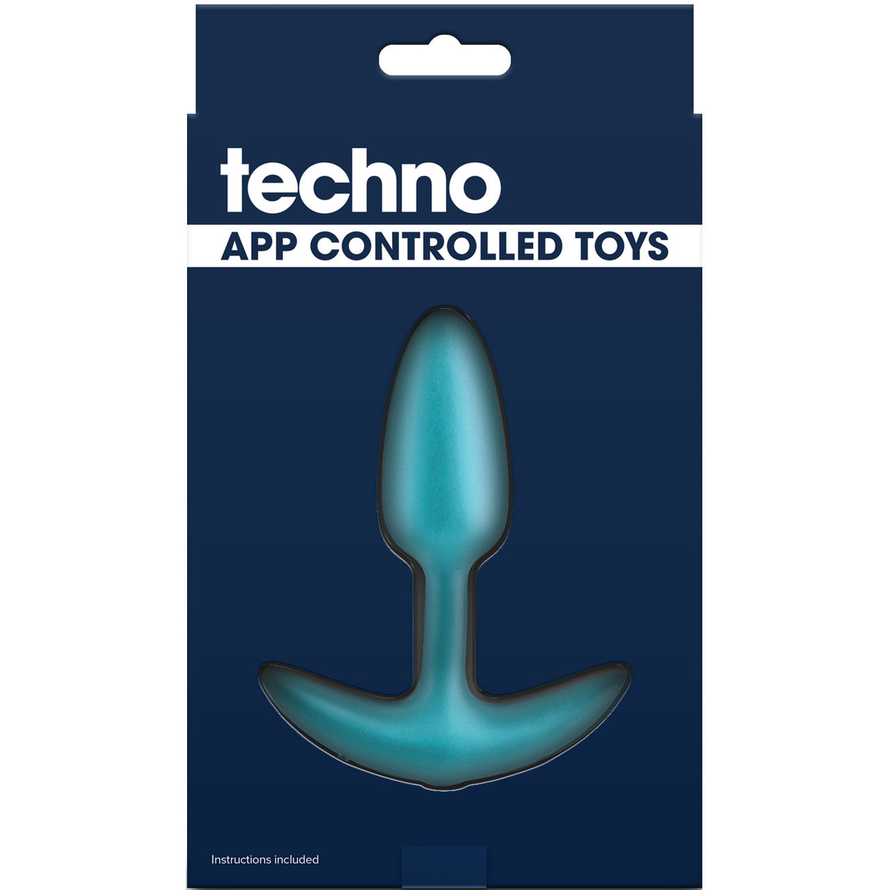 Techno Trance Rechargeable Silicone App Controlled Vibrating Butt Plug By NS Novelties - Blue