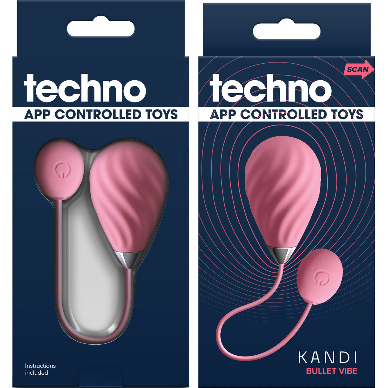 Techno Kandi Rechargeable Silicone App Controlled Vibrating Egg By NS Novelties - Pink