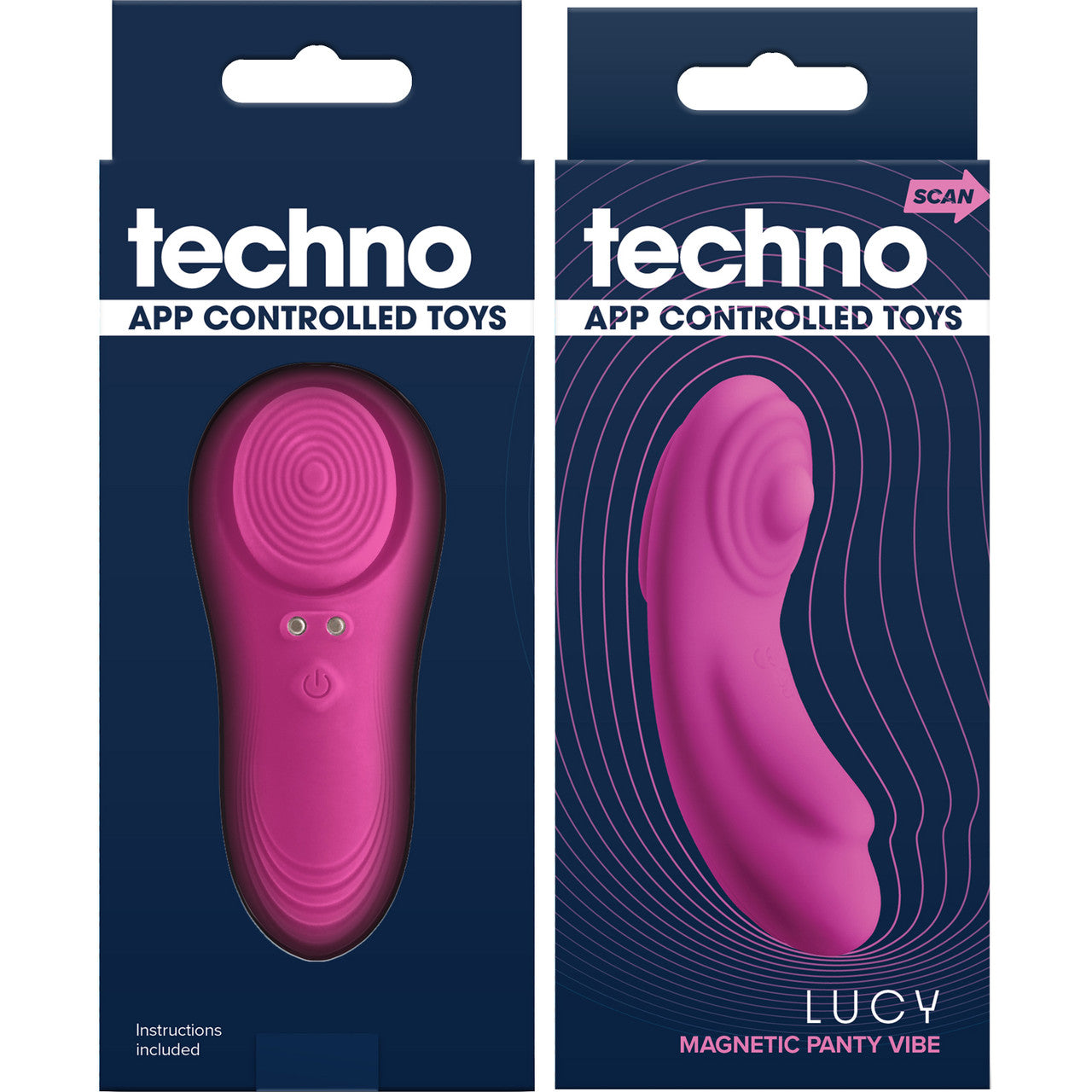 Techno Lucy Rechargeable Silicone App Controlled Magnetic Panty Vibrator By NS Novelties - Magenta