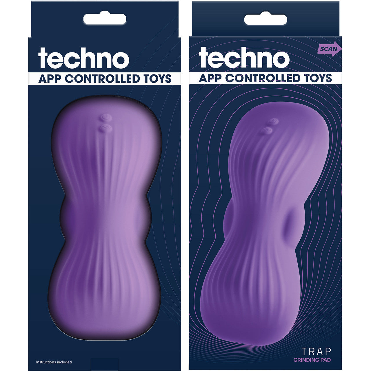 Techno Trap Rechargeable Waterproof Silicone App Controlled Grinding Pad By NS Novelties - Purple