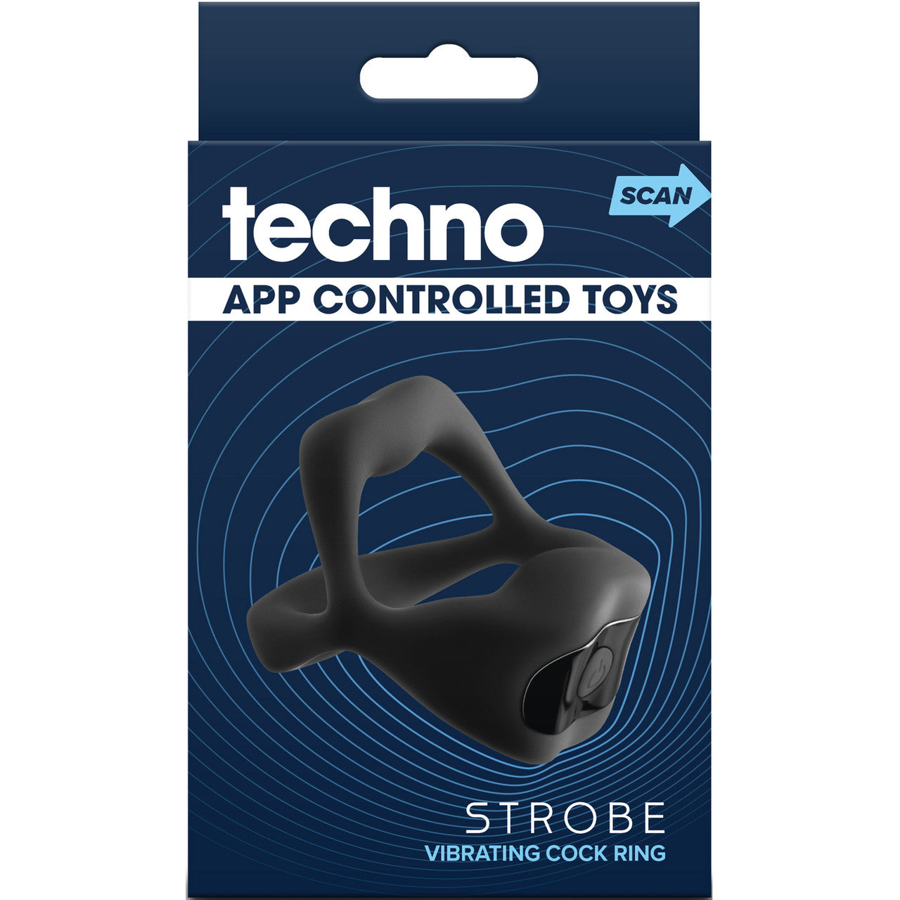 Techno Strobe Rechargeable Silicone App Controlled Vibrating Cock Ring By NS Novelties - Black