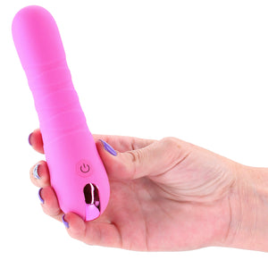 Pretty In Pink Crush Compact Rechargeable Silicone Thrusting Vibrator