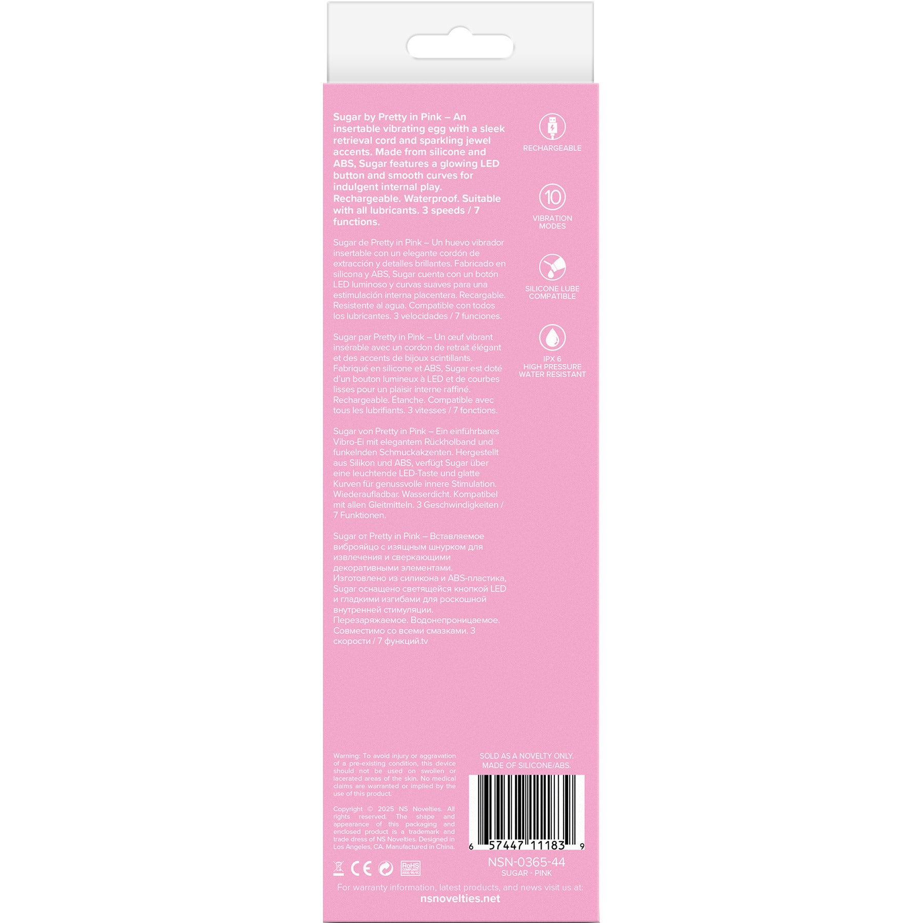 Pretty In Pink Sugar Rechargeable Silicone Vibrating Egg