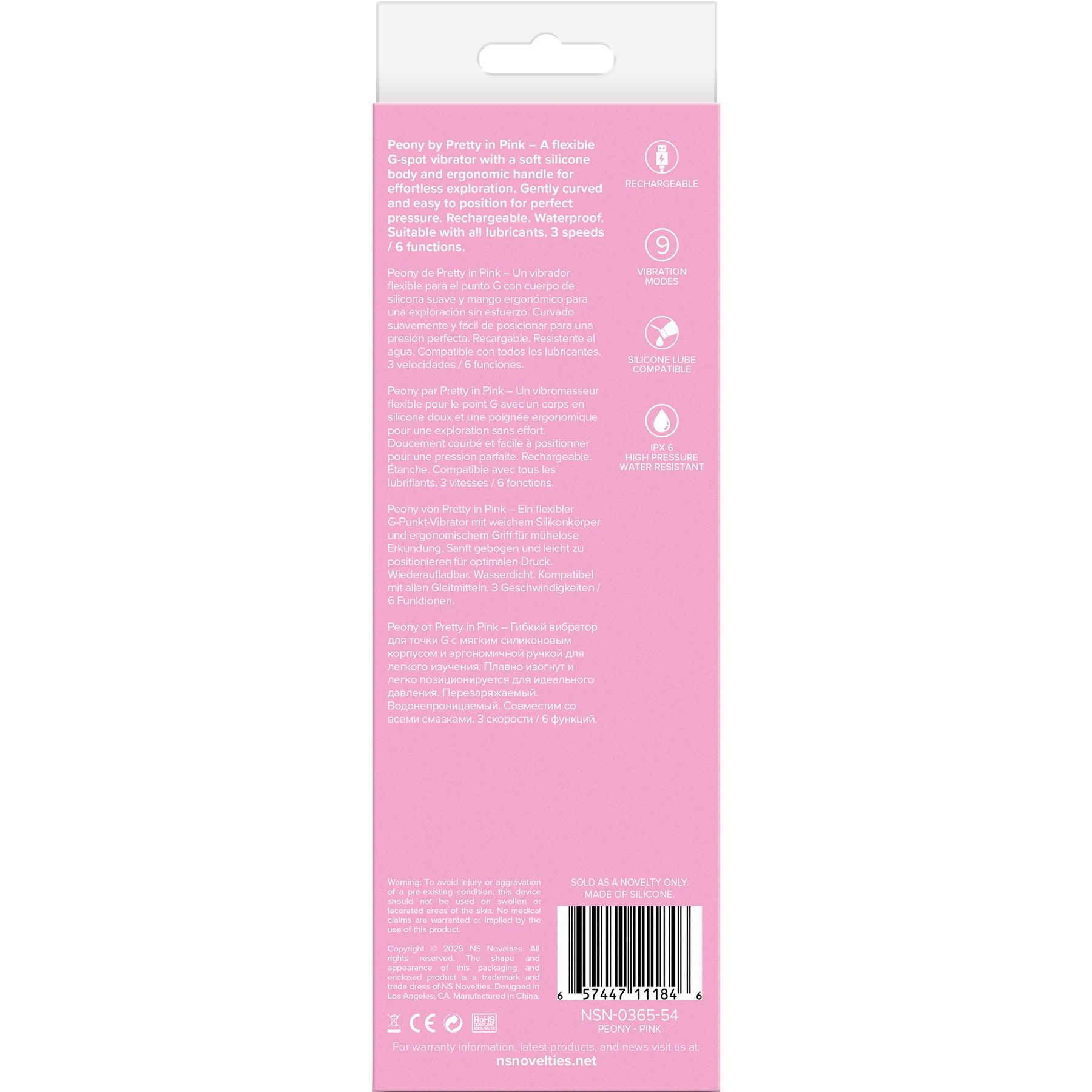 Pretty In Pink Peony Rechargeable Silicone G-Spot Vibrator