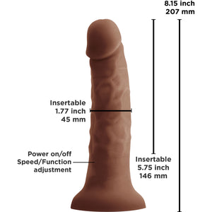 Colours Pleasures Smooth 7" Chocolate Vibrating Silicone Dildo