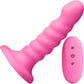 Colours Ribbed 5" Silicone Vibrating Dildo With Remote - Pink